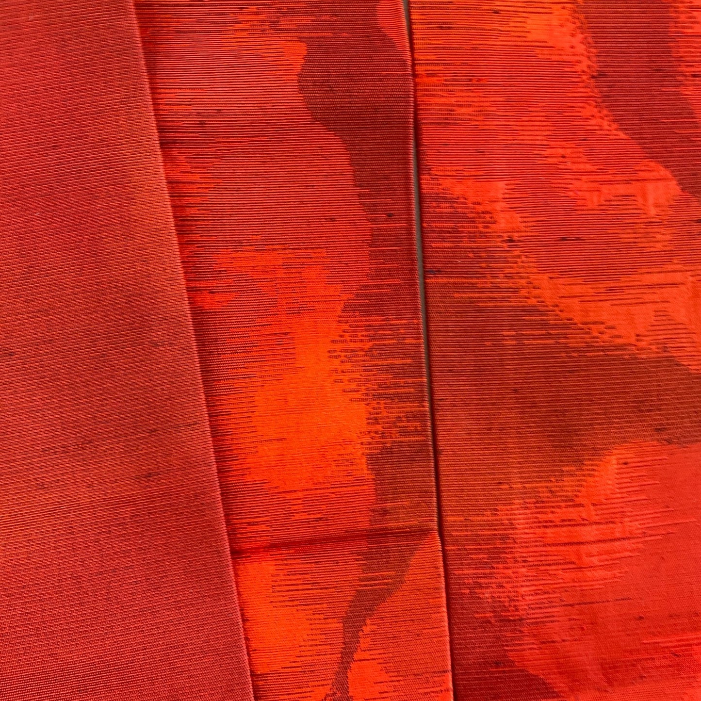 Japanese Vintage Kimono Nagoya Obi Polyester Red Traditional Authentic 136x 11in15