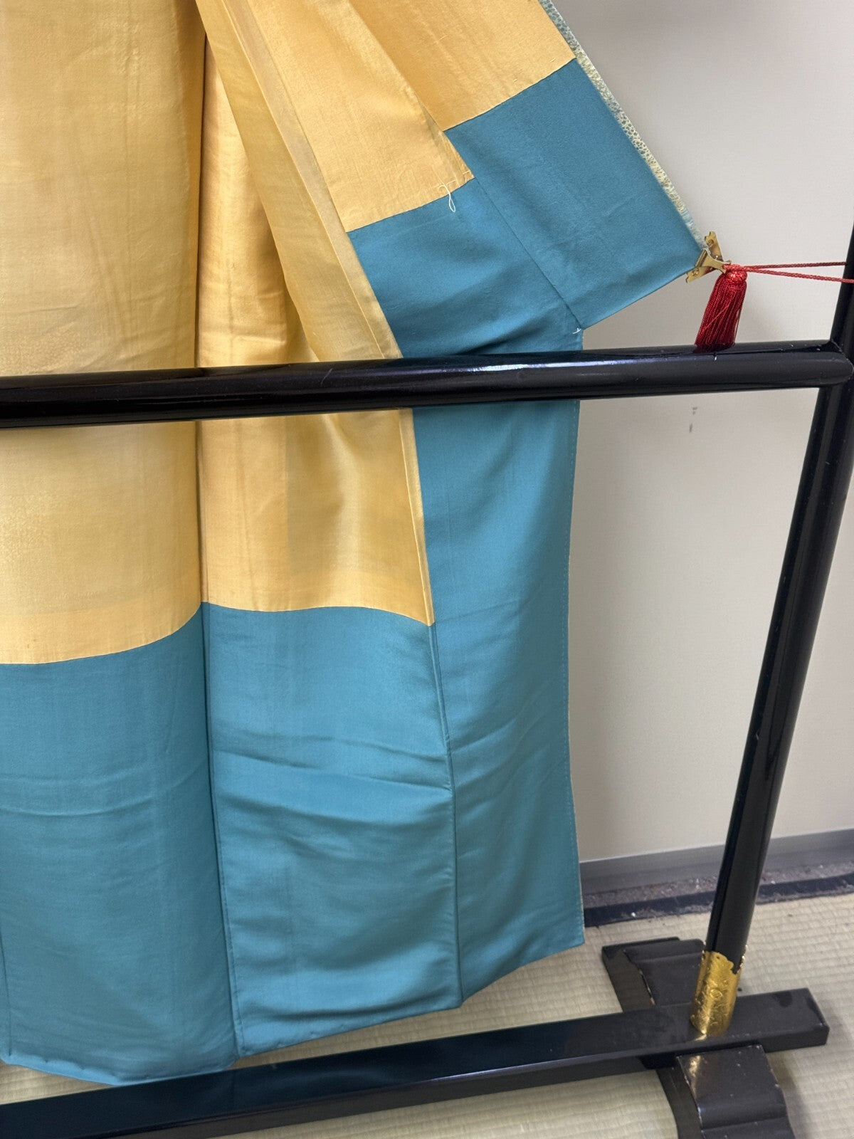 Japanese Vintage Kimono Silk Green Tsumugi Expensive Tradition Heigh 60.23in22