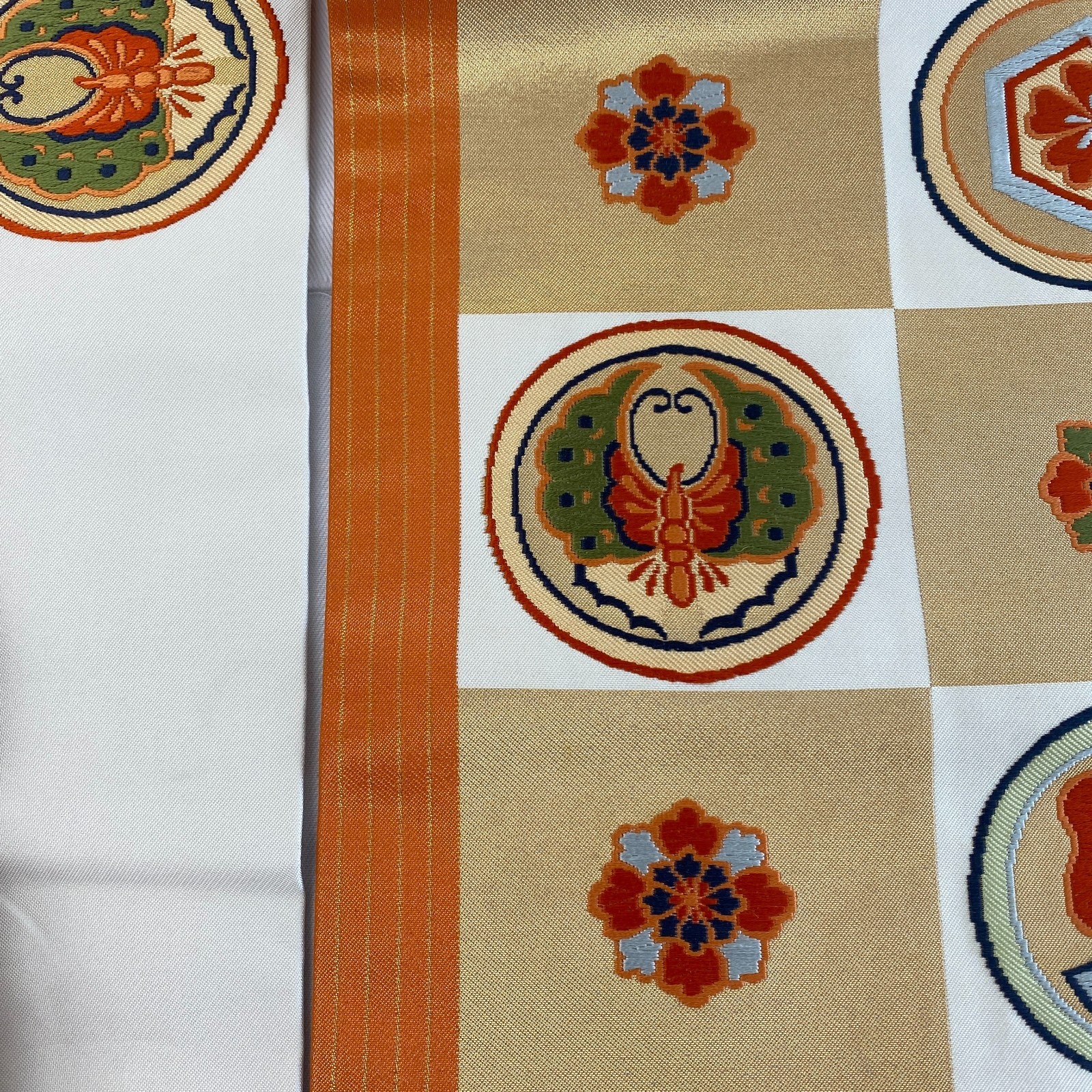 Japanese Vintage Kimono Nagoya Obi Cotton White Traditional Authentic 140 x 11in8