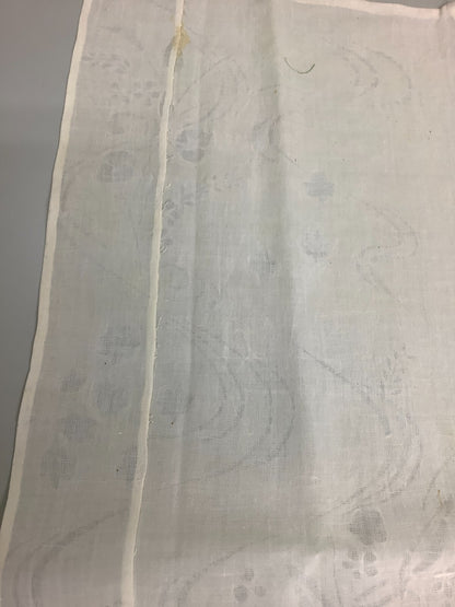 Japanese Vintage Kimono Fabric cloth Boro linen fabric White scrub dirt 57x12in15