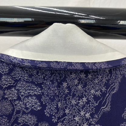 Japanese Vintage Kimono Silk Navy Komon Traditional Authentic Length 59 in14