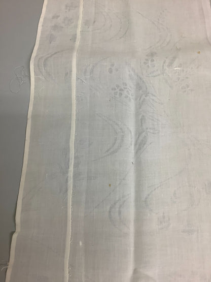 Japanese Vintage Kimono Fabric cloth Boro linen fabric White scrub dirt 57x12in11