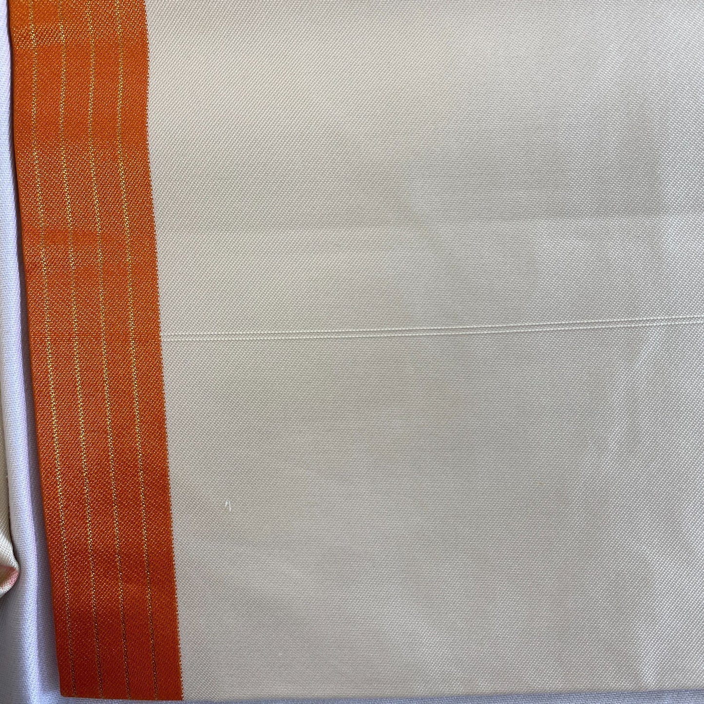 Japanese Vintage Kimono Nagoya Obi Cotton White Traditional Authentic 140 x 11in2