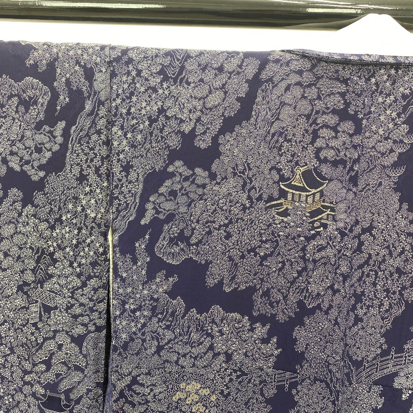 Japanese Vintage Kimono Silk Navy Komon Traditional Authentic Length 59 in16