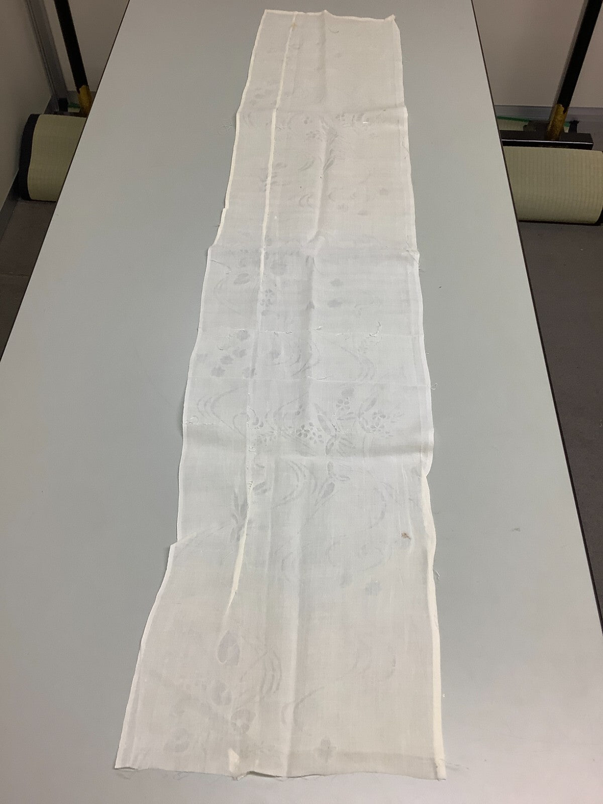 Japanese Vintage Kimono Fabric cloth Boro linen fabric White scrub dirt 57x12in0