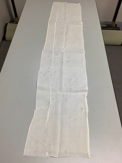 Japanese Vintage Kimono Fabric cloth Boro linen fabric White scrub dirt 57x12in0