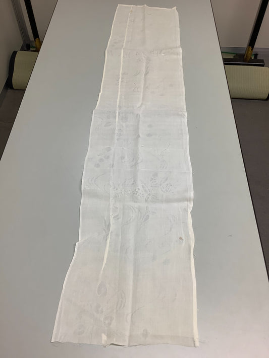 Japanese Vintage Kimono Fabric cloth Boro linen fabric White scrub dirt 57x12in0
