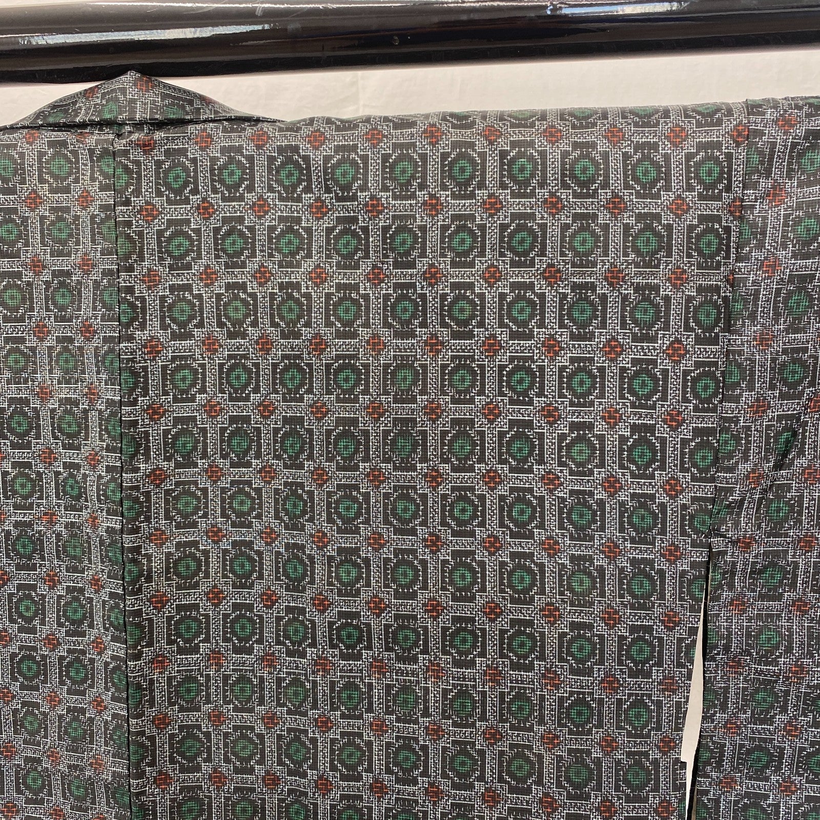 Japanese Vintage Kimono Haori Jacket Silk Gray Oshima Traditional Authentic 33in17