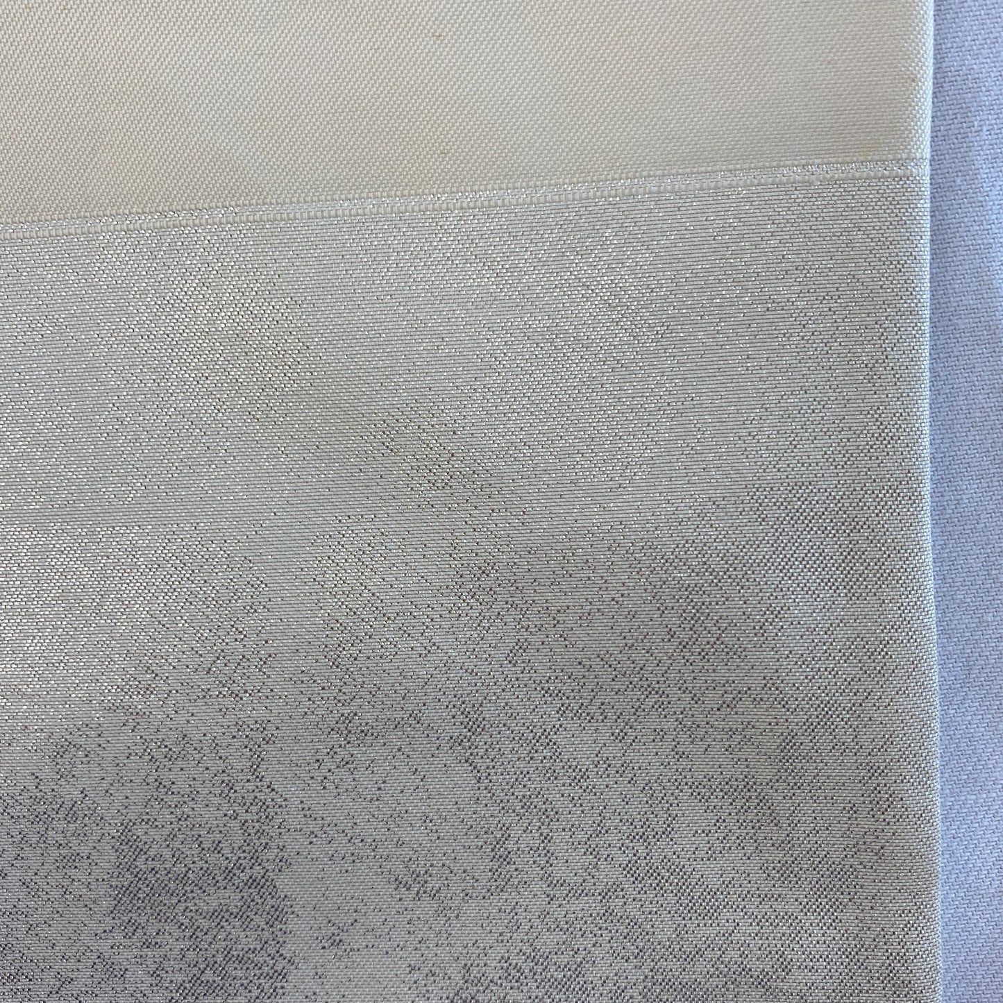 Japanese Vintage Kimono Nagoya Obi Polyester Silver Traditional Drit 144x 11 in3