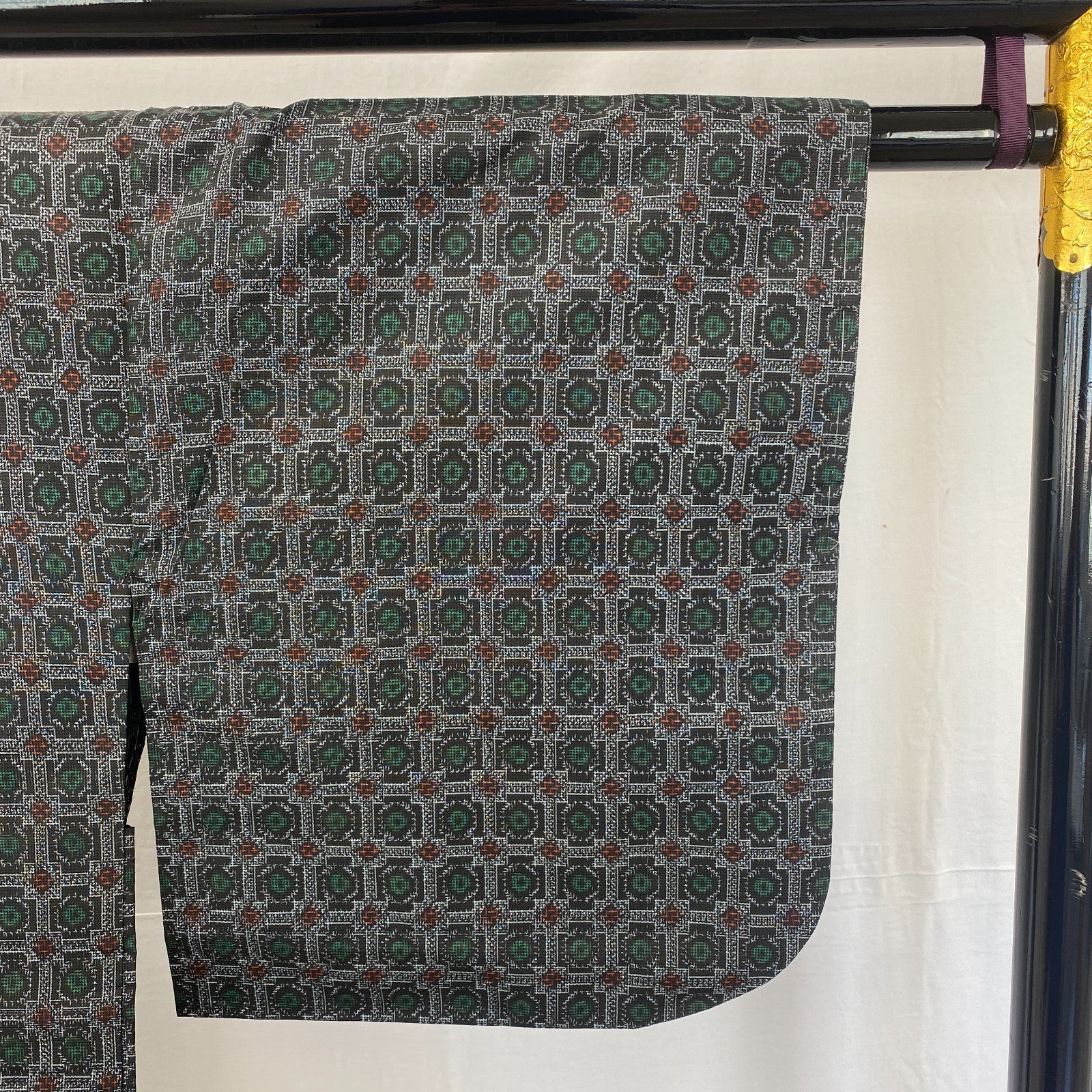 Japanese Vintage Kimono Haori Jacket Silk Gray Oshima Traditional Authentic 33in18