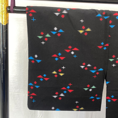 Japanese Vintage Kimono Haori Jacket Cotton Black Traditional Authentic 28 in14