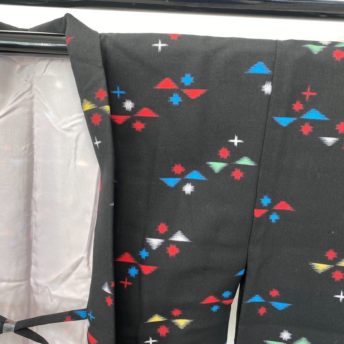 Japanese Vintage Kimono Haori Jacket Cotton Black Traditional Authentic 28 in5