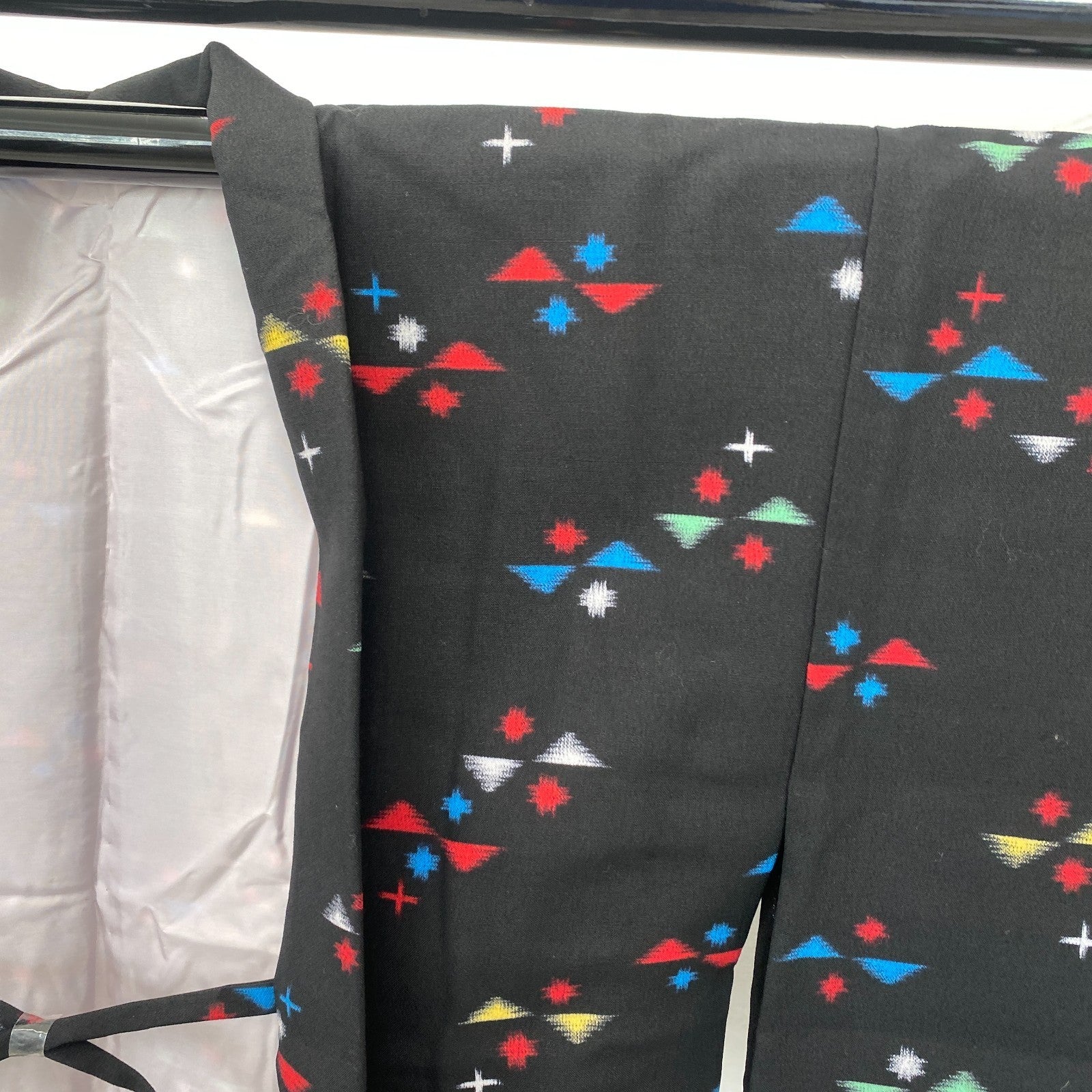 Japanese Vintage Kimono Haori Jacket Cotton Black Traditional Authentic 28 in5