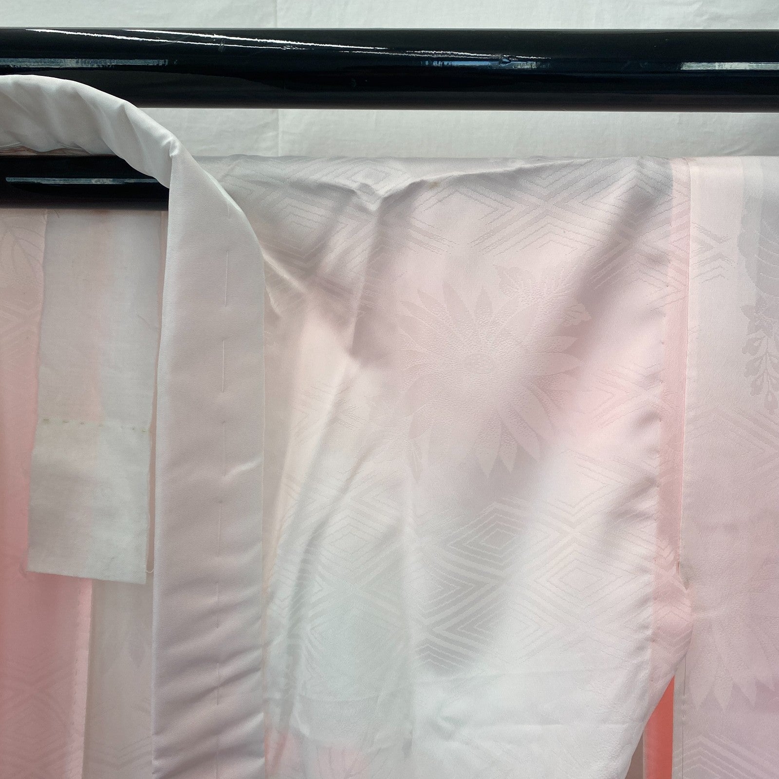 Japanese Vintage Kimono Juban Polyester Pink Drit Traditional Length 52 in6