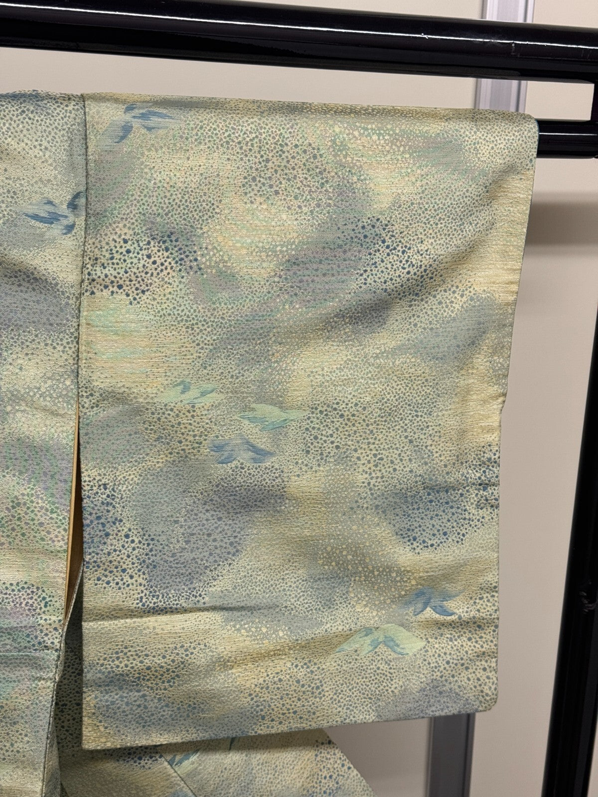 Japanese Vintage Kimono Silk Green Tsumugi Expensive Tradition Heigh 60.23in8