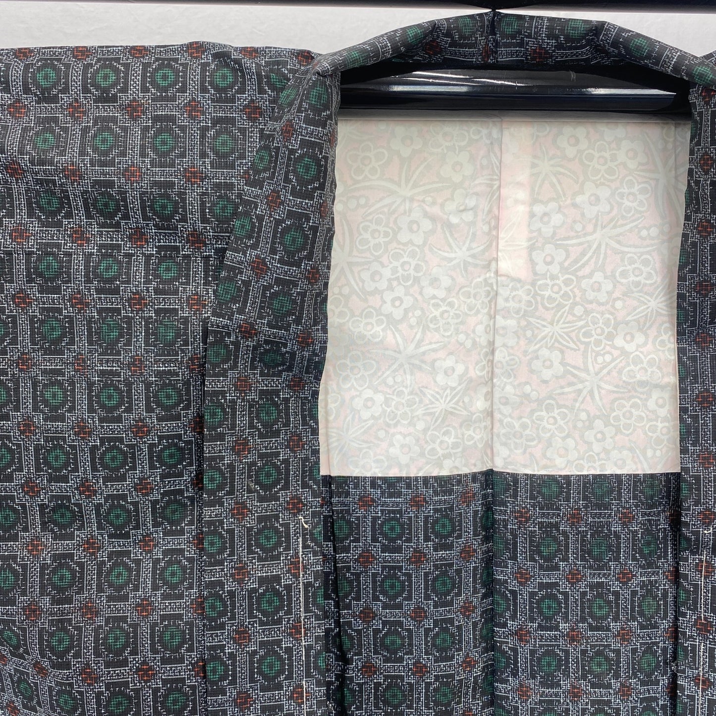 Japanese Vintage Kimono Haori Jacket Silk Gray Oshima Traditional Authentic 33in5