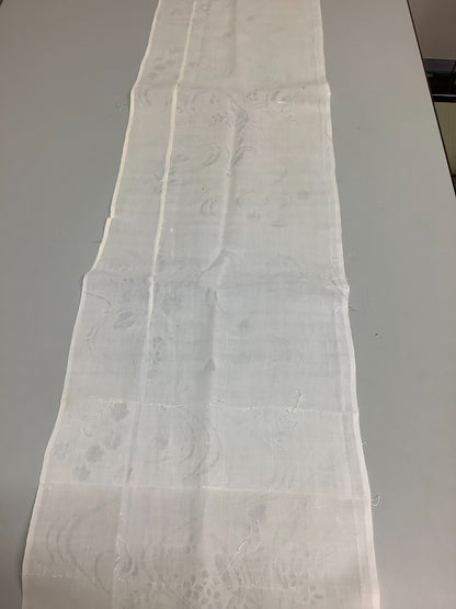 Japanese Vintage Kimono Fabric cloth Boro linen fabric White scrub dirt 57x12in19