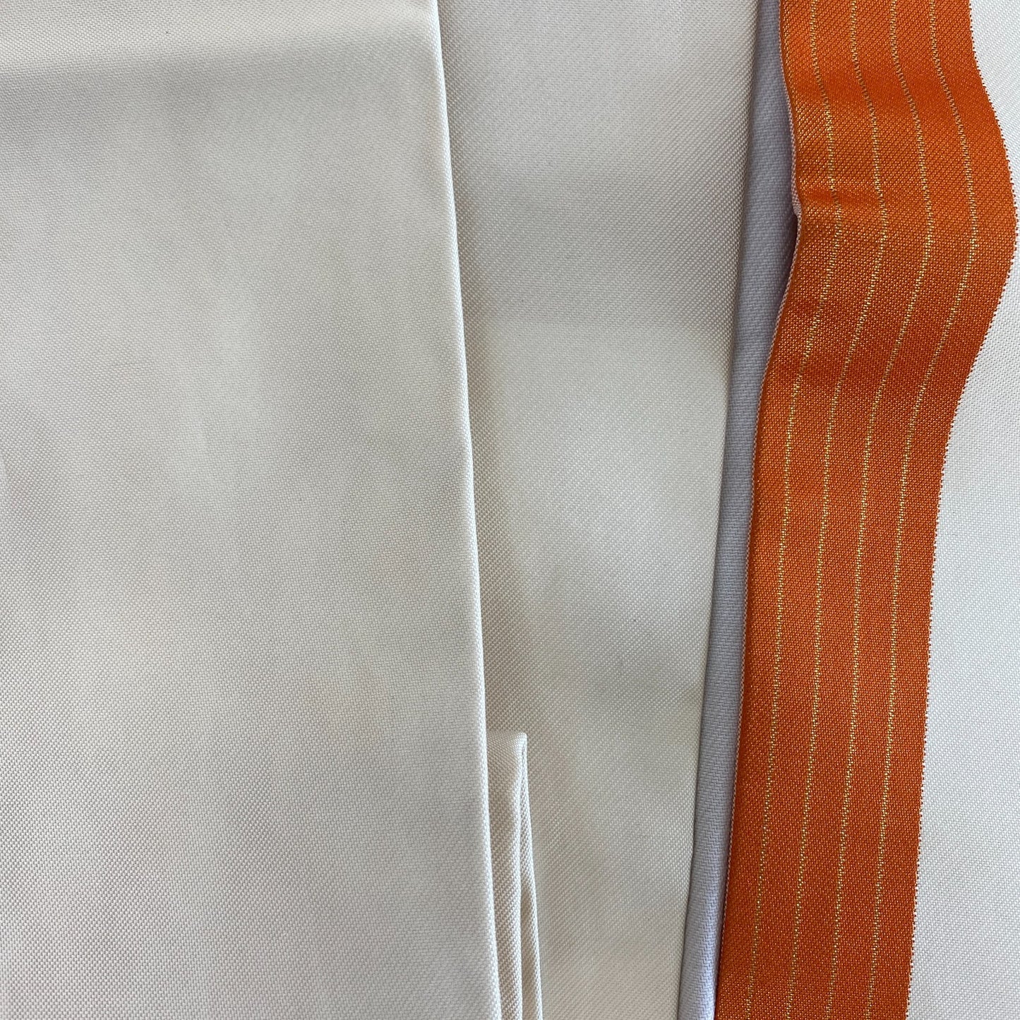 Japanese Vintage Kimono Nagoya Obi Cotton White Traditional Authentic 140 x 11in16