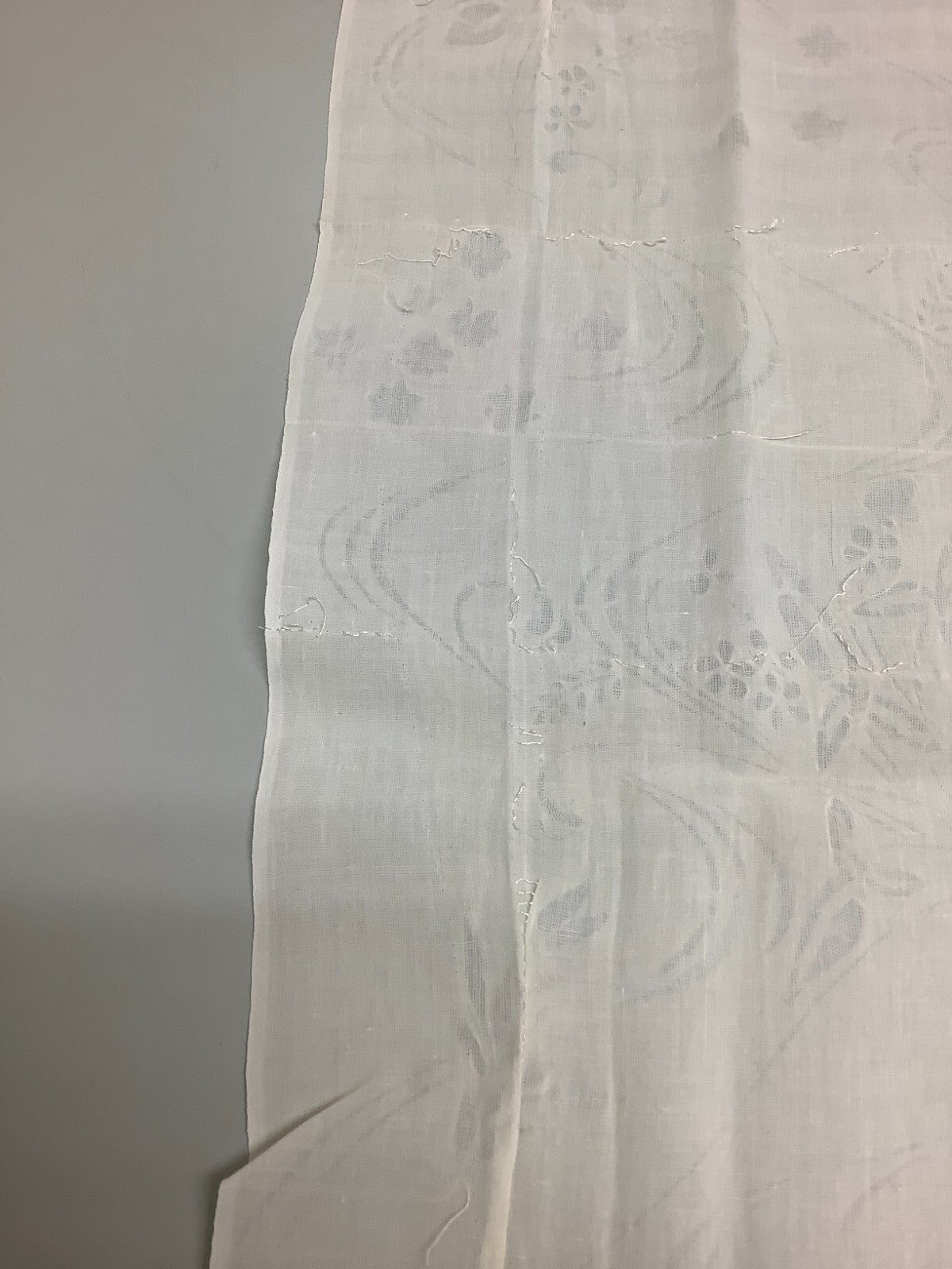 Japanese Vintage Kimono Fabric cloth Boro linen fabric White scrub dirt 57x12in5