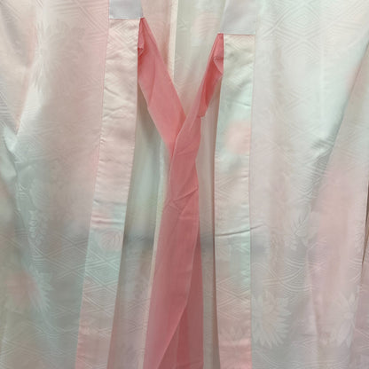 Japanese Vintage Kimono Juban Polyester Pink Drit Traditional Length 52 in9