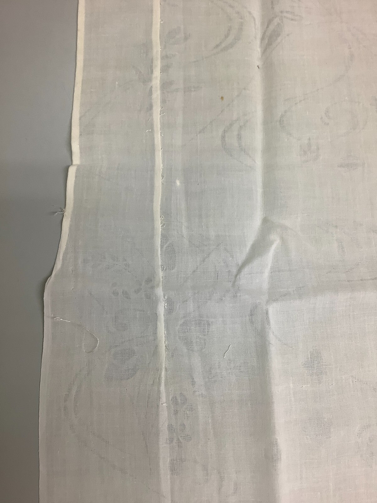 Japanese Vintage Kimono Fabric cloth Boro linen fabric White scrub dirt 57x12in9