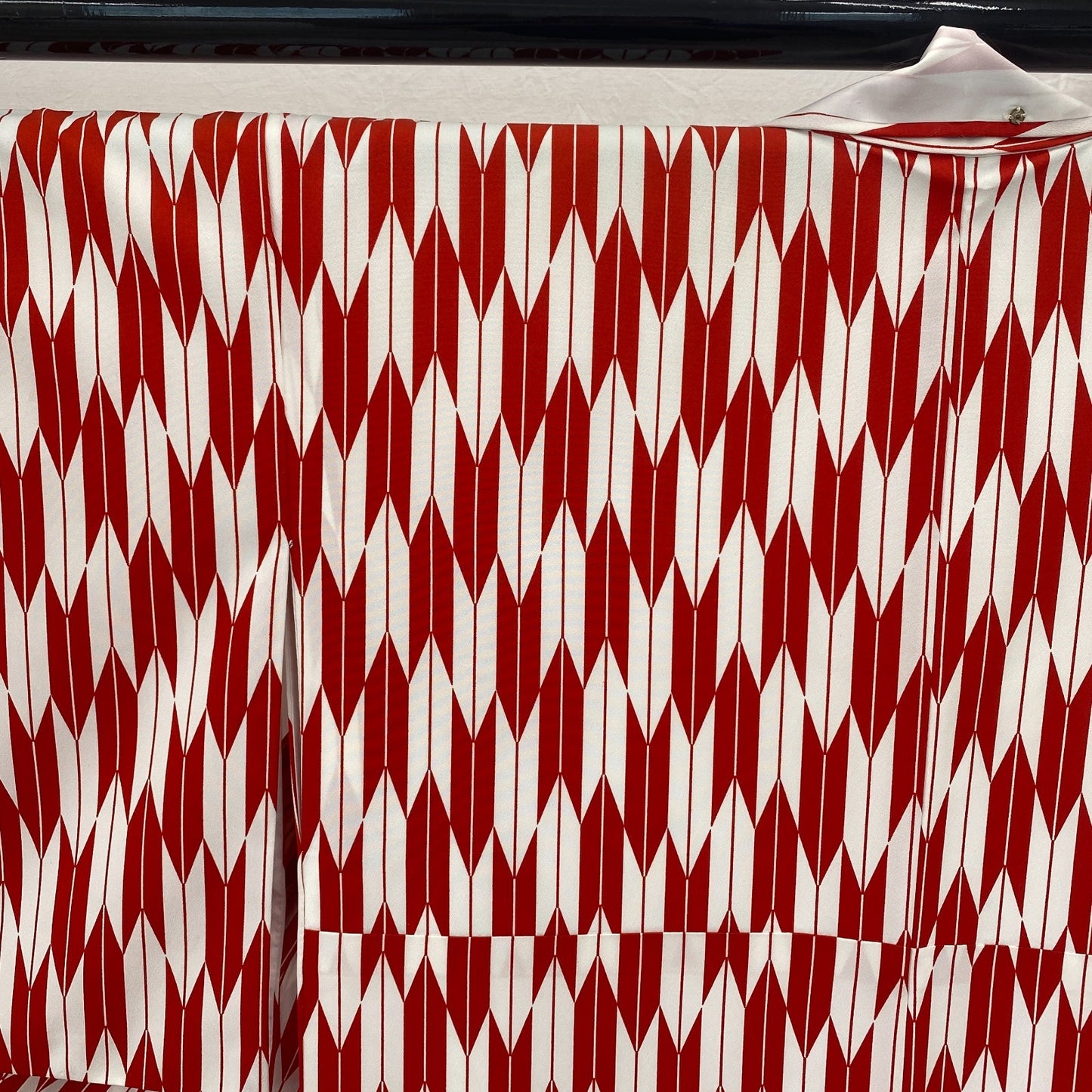 Japanese Vintage Kimono Cotton Red Komon Traditional Authentic Length 63 in16