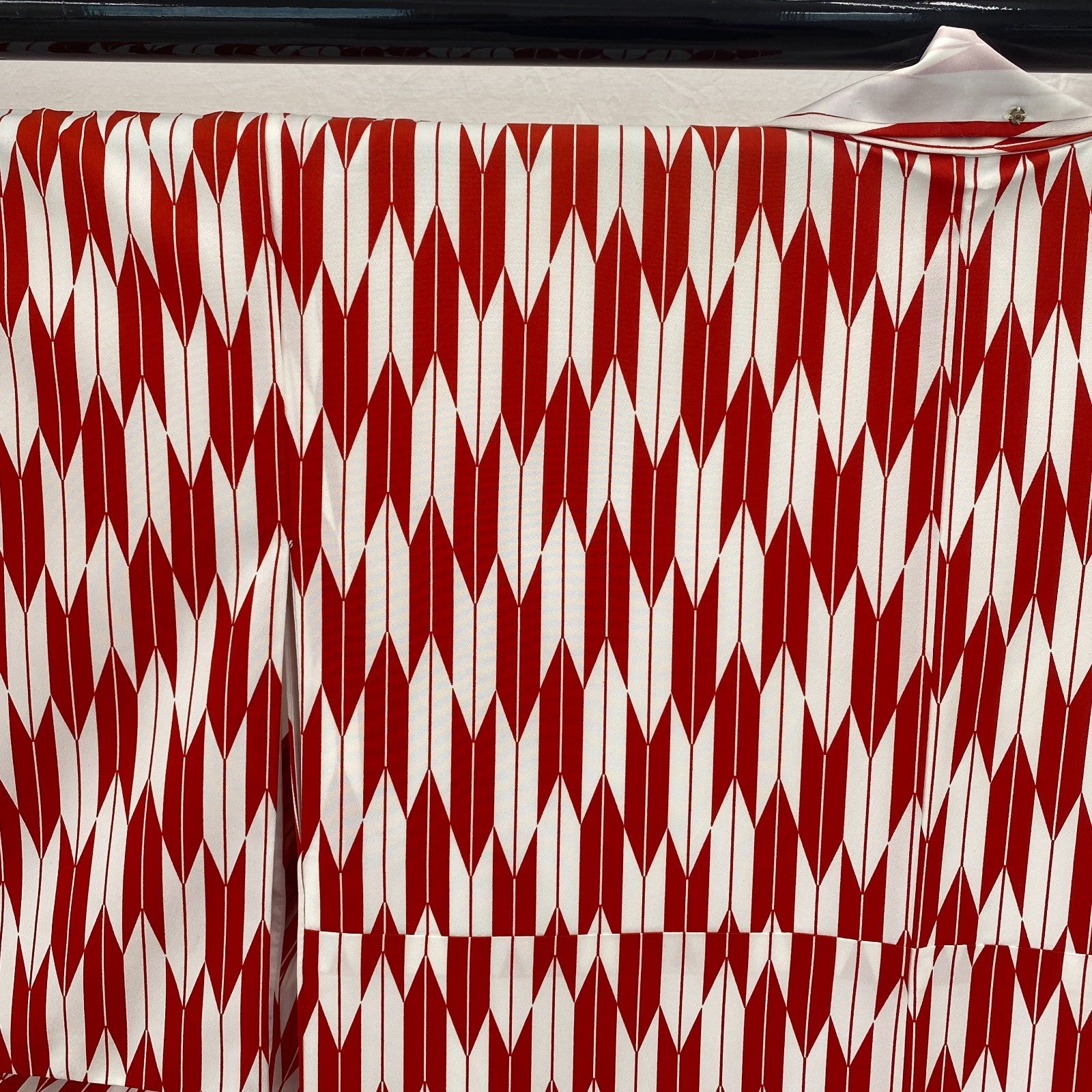 Japanese Vintage Kimono Cotton Red Komon Traditional Authentic Length 63 in16