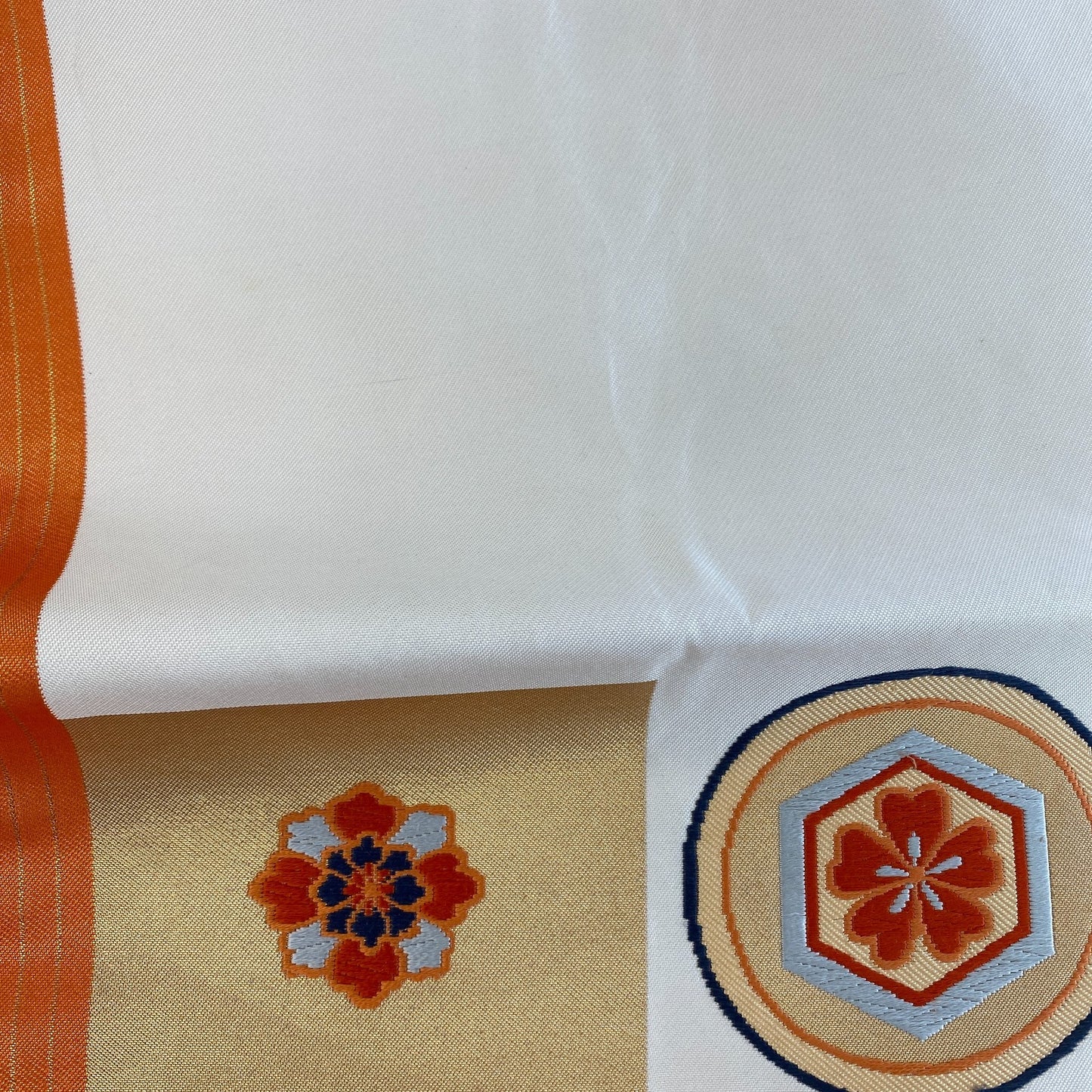 Japanese Vintage Kimono Nagoya Obi Cotton White Traditional Authentic 140 x 11in10