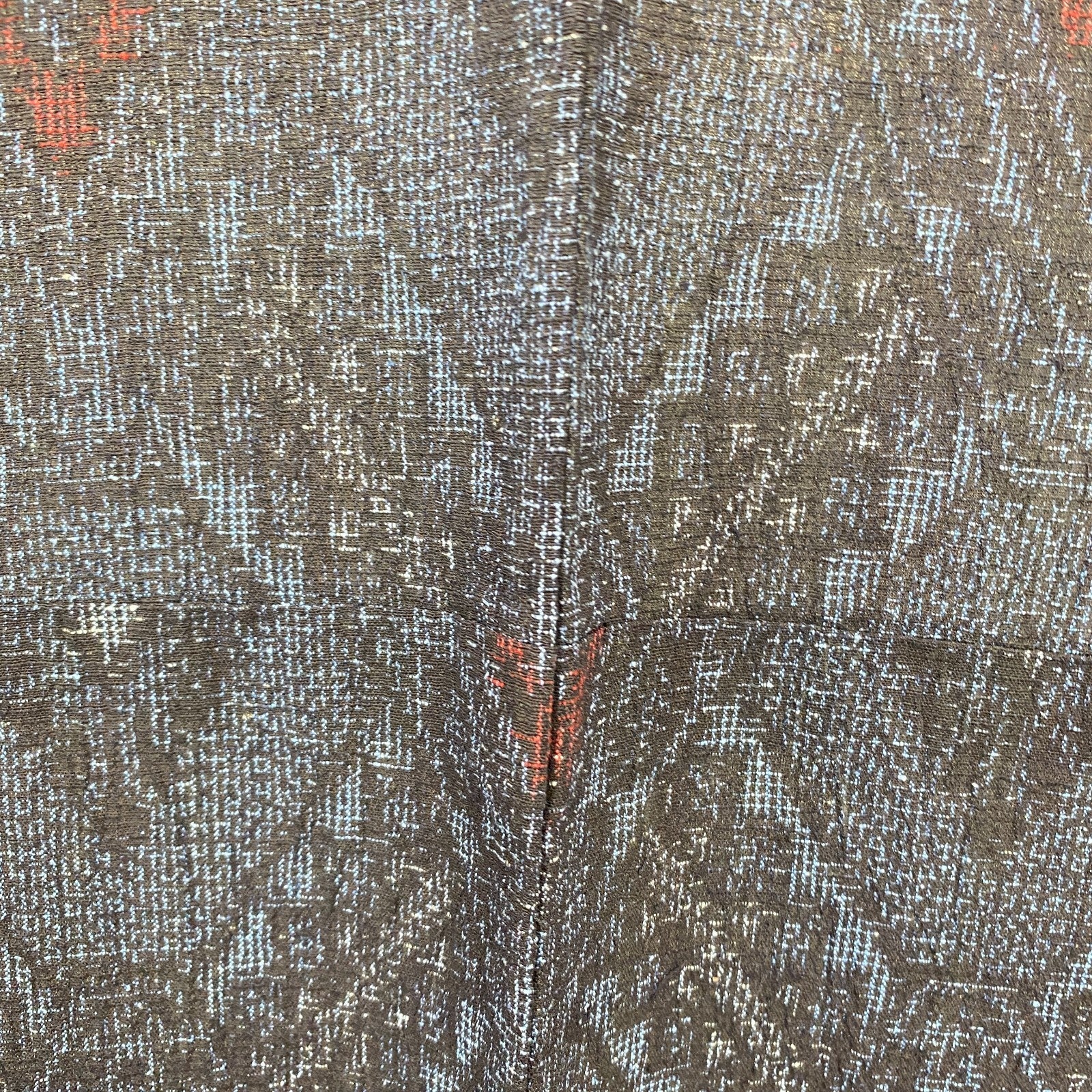 Japanese Vintage Kimono Silk Navy No Lining Oshima Tumugi Traditional Length57in19