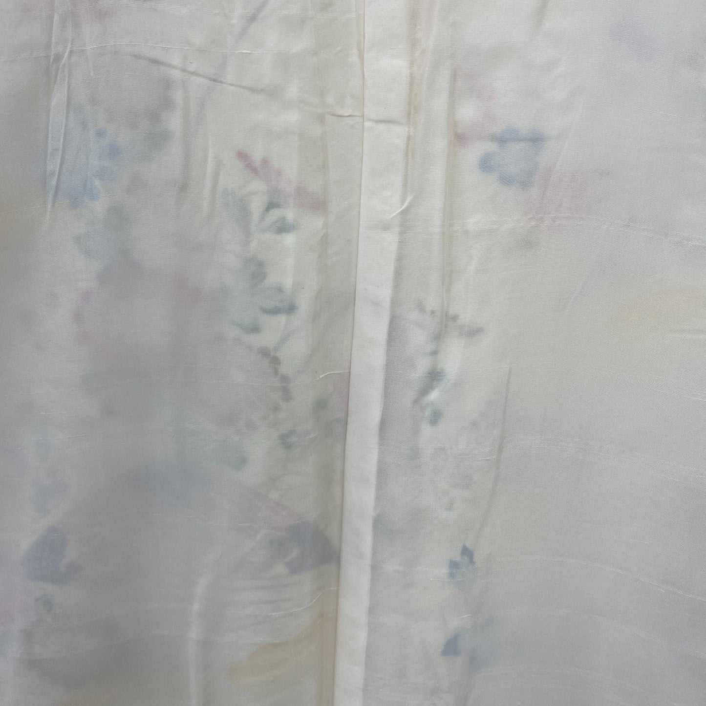 Japanese Vintage Kimono Polyester Yellow Komon Traditional Authentic Length 66in8