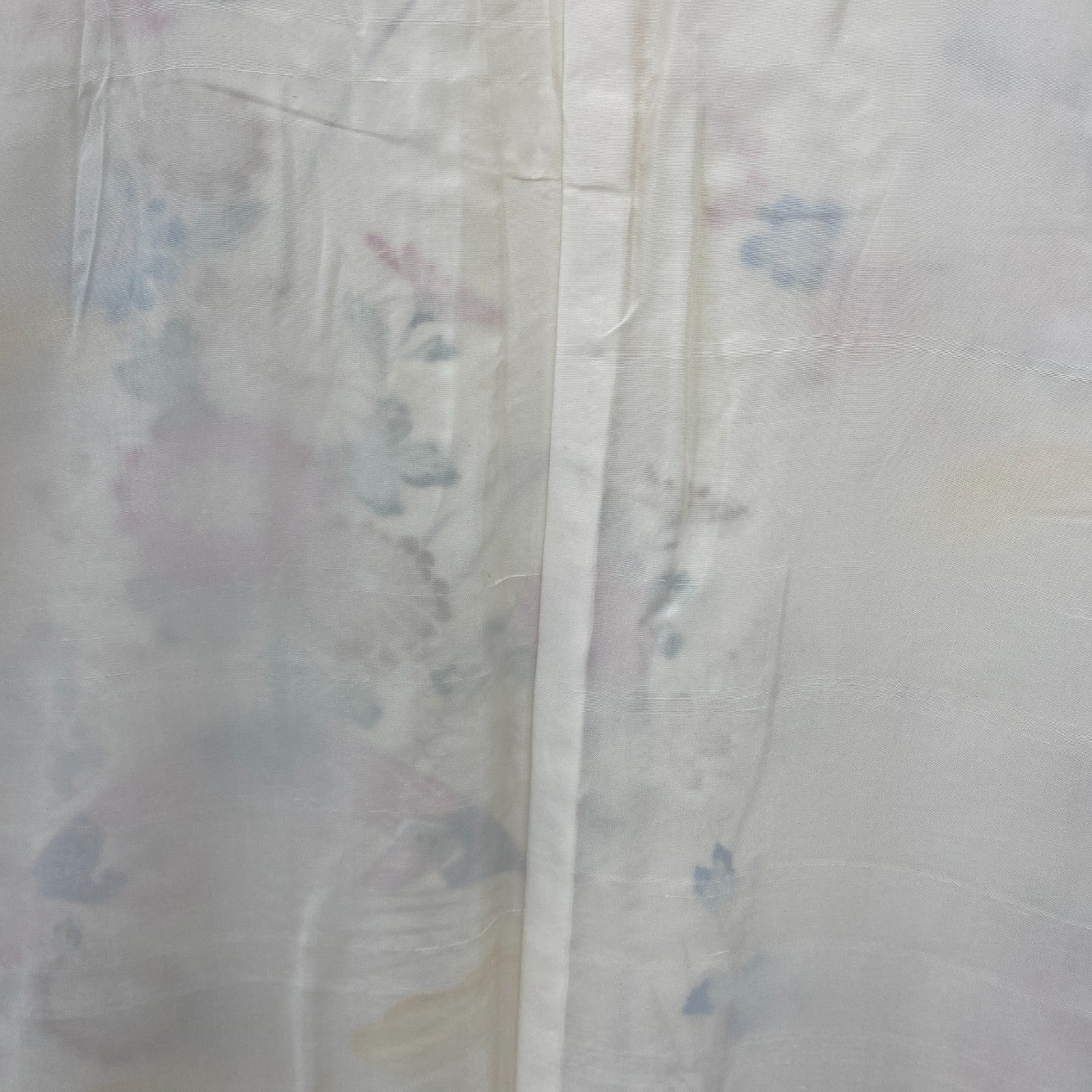 Japanese Vintage Kimono Polyester Yellow Komon Traditional Authentic Length 66in8