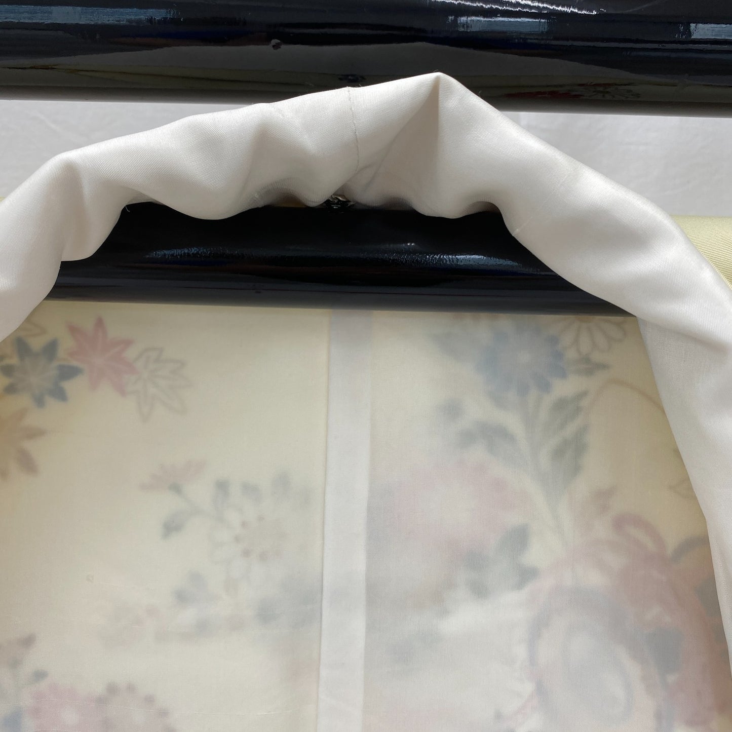 Japanese Vintage Kimono Polyester Yellow Komon Traditional Authentic Length 66in3