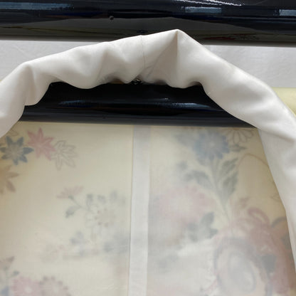 Japanese Vintage Kimono Polyester Yellow Komon Traditional Authentic Length 66in3