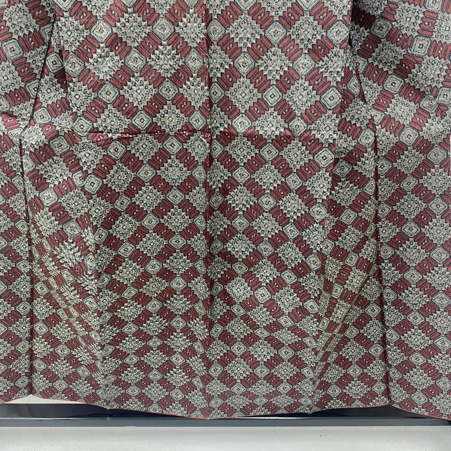 Japanese Vintage Kimono Silk Gray Oshima Traditional Authentic Length 59in21