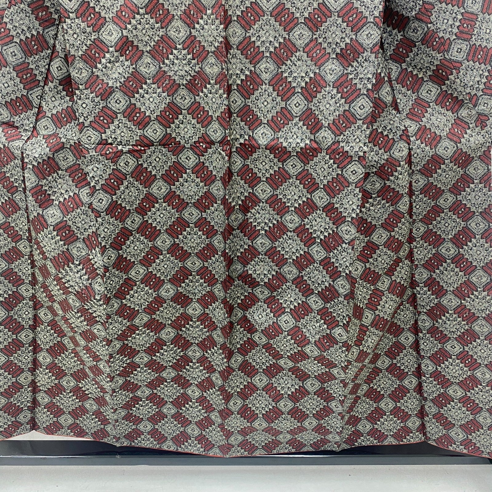 Japanese Vintage Kimono Silk Gray Oshima Traditional Authentic Length 59in21