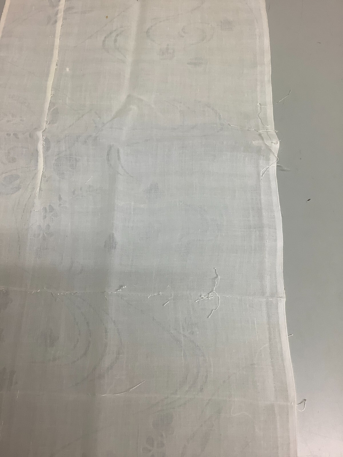 Japanese Vintage Kimono Fabric cloth Boro linen fabric White scrub dirt 57x12in8