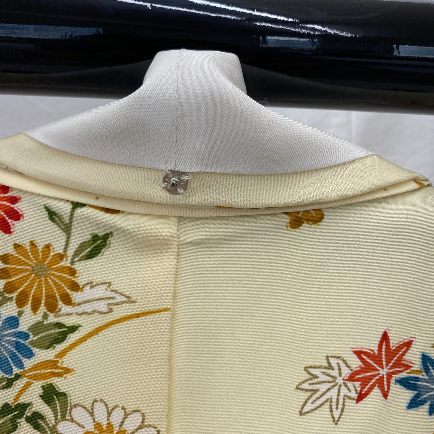 Japanese Vintage Kimono Polyester Yellow Komon Traditional Authentic Length 66in11