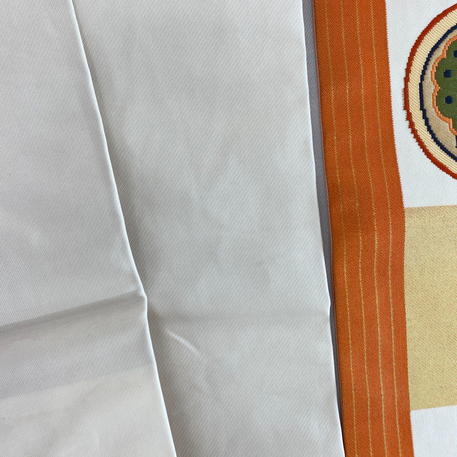 Japanese Vintage Kimono Nagoya Obi Cotton White Traditional Authentic 140 x 11in14