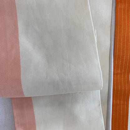 Japanese Vintage Kimono Nagoya Obi Cotton White Traditional Authentic 140 x 11in18