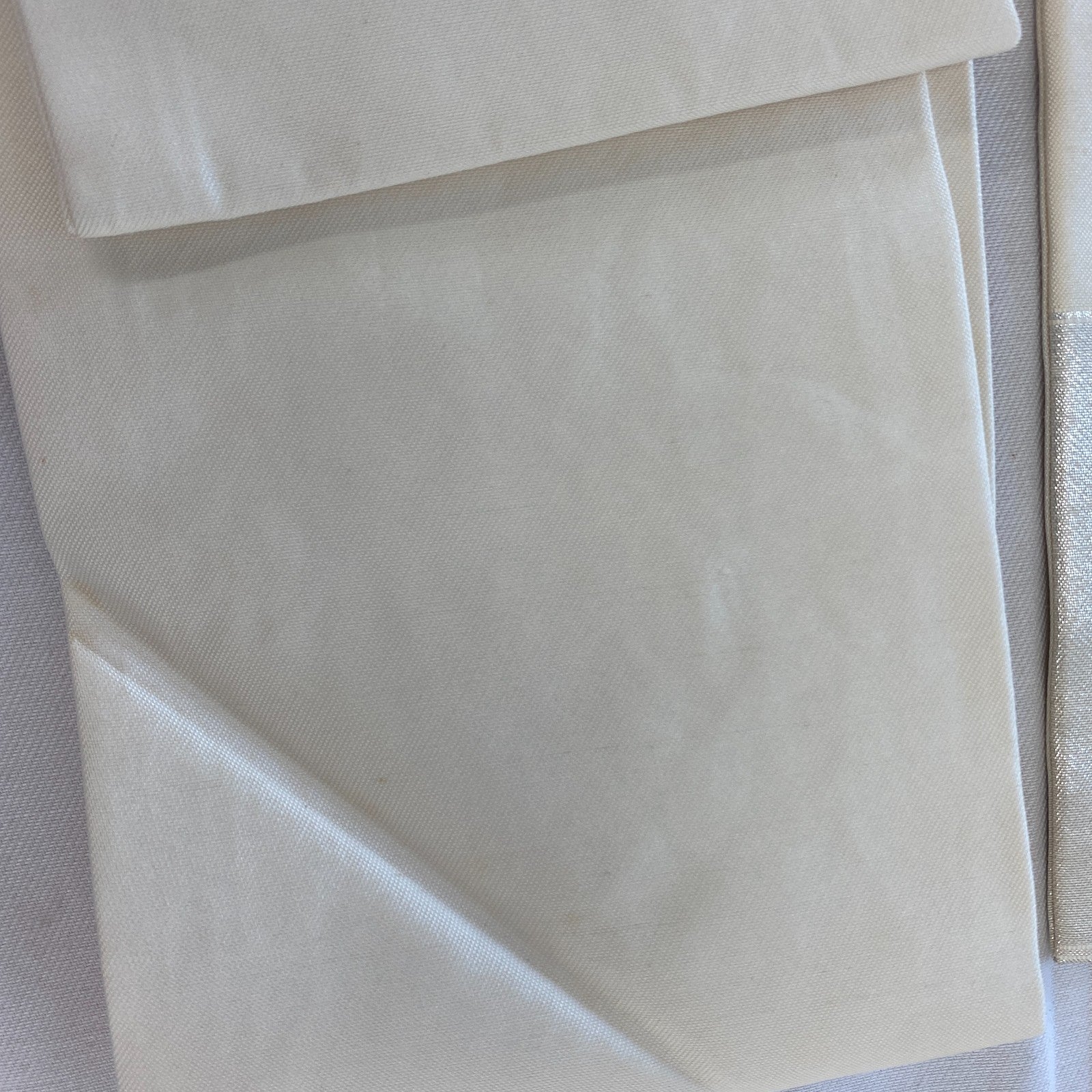 Japanese Vintage Kimono Nagoya Obi Polyester Silver Traditional Drit 144x 11 in18