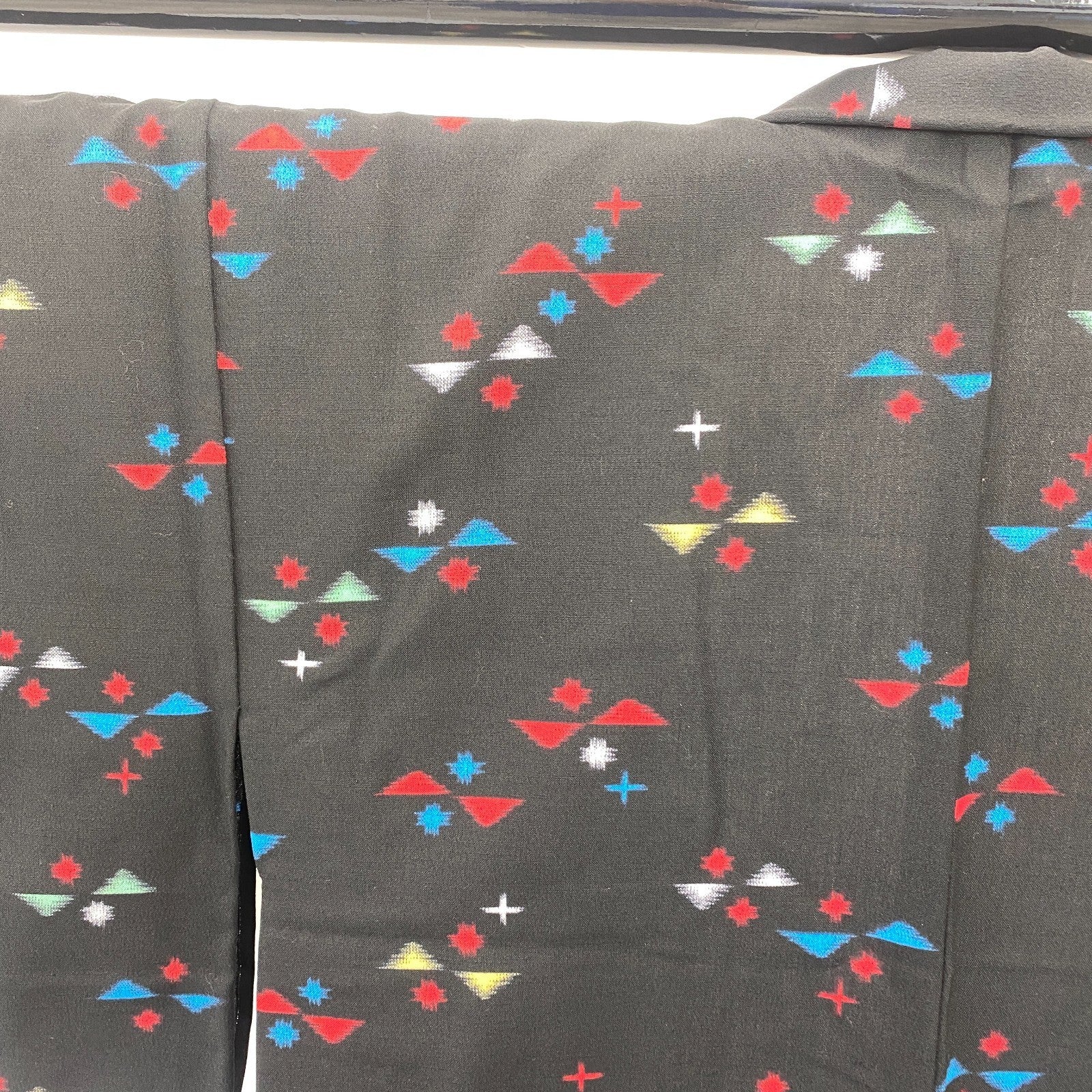 Japanese Vintage Kimono Haori Jacket Cotton Black Traditional Authentic 28 in15