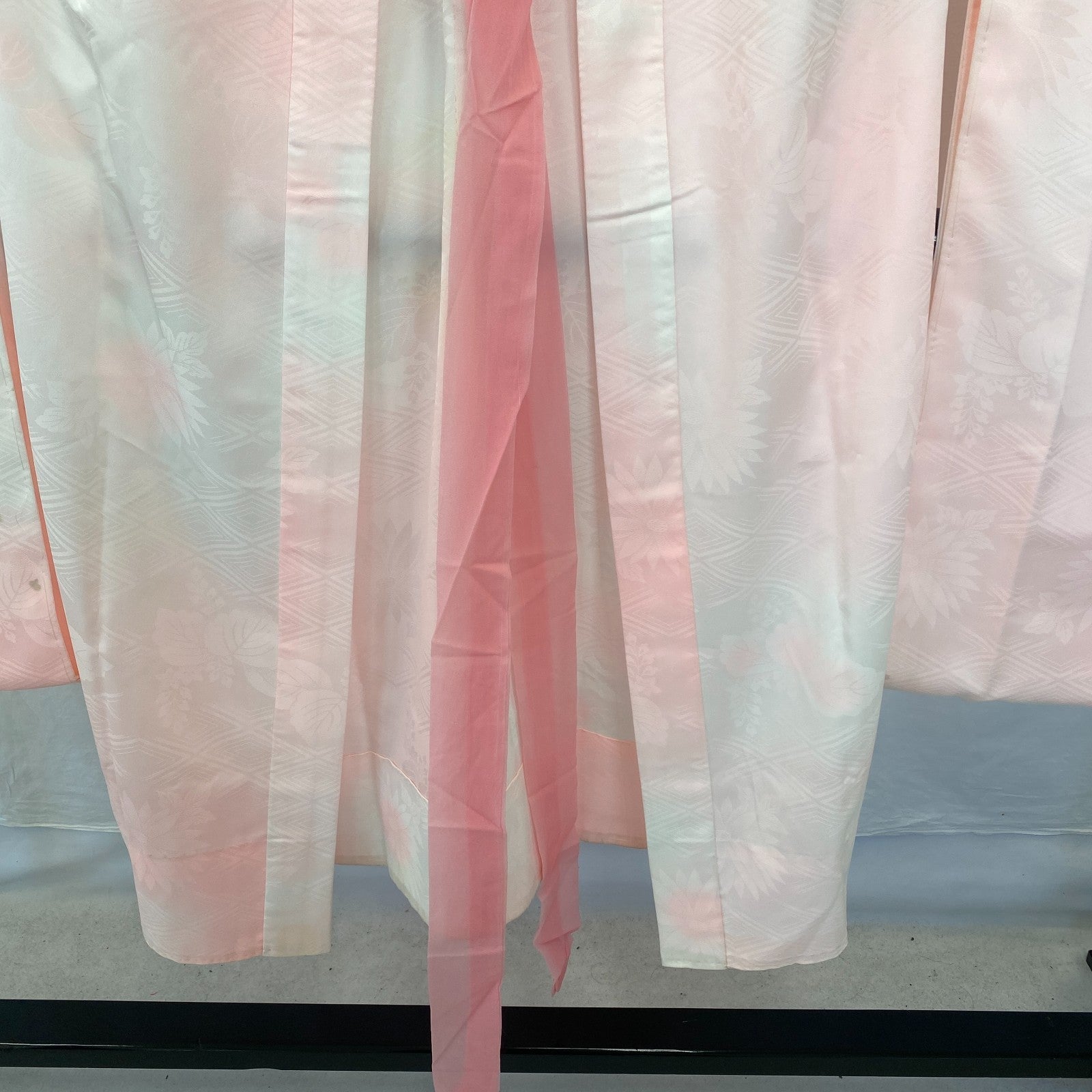 Japanese Vintage Kimono Juban Polyester Pink Drit Traditional Length 52 in11