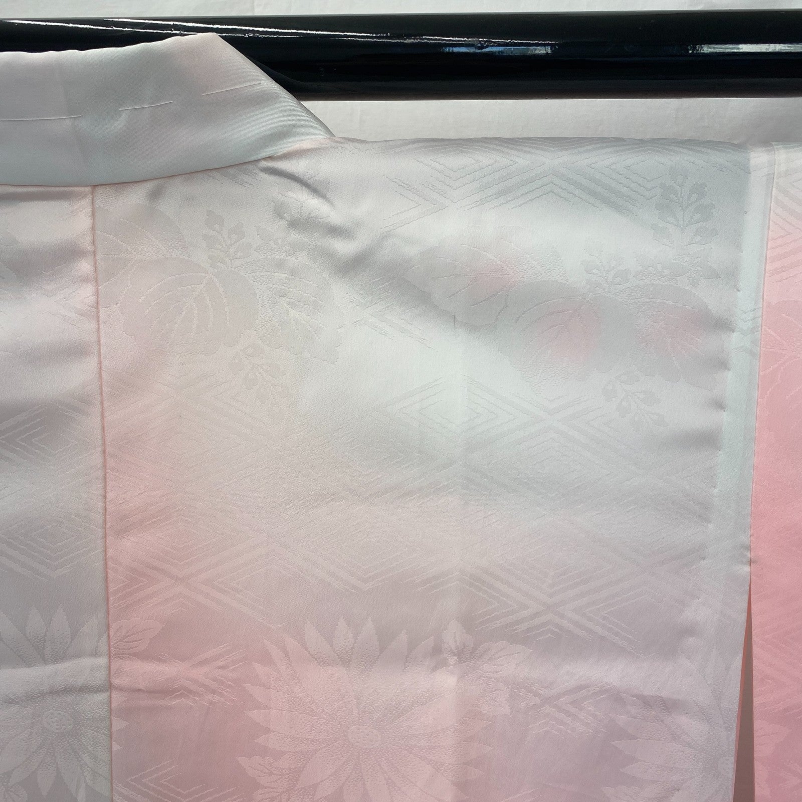 Japanese Vintage Kimono Juban Polyester Pink Drit Traditional Length 52 in17