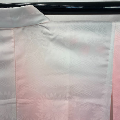 Japanese Vintage Kimono Juban Polyester Pink Drit Traditional Length 52 in17