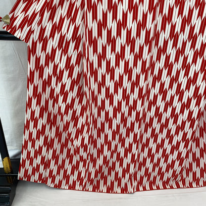 Japanese Vintage Kimono Cotton Red Komon Traditional Authentic Length 63 in20