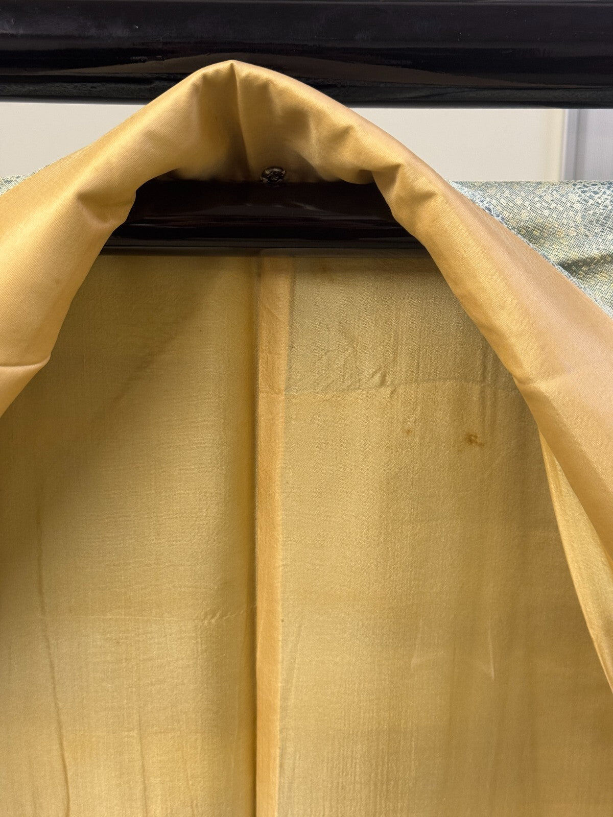 Japanese Vintage Kimono Silk Green Tsumugi Expensive Tradition Heigh 60.23in14