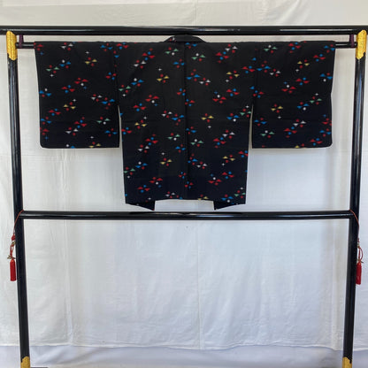 Japanese Vintage Kimono Haori Jacket Cotton Black Traditional Authentic 28 in12