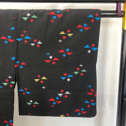 Japanese Vintage Kimono Haori Jacket Cotton Black Traditional Authentic 28 in17