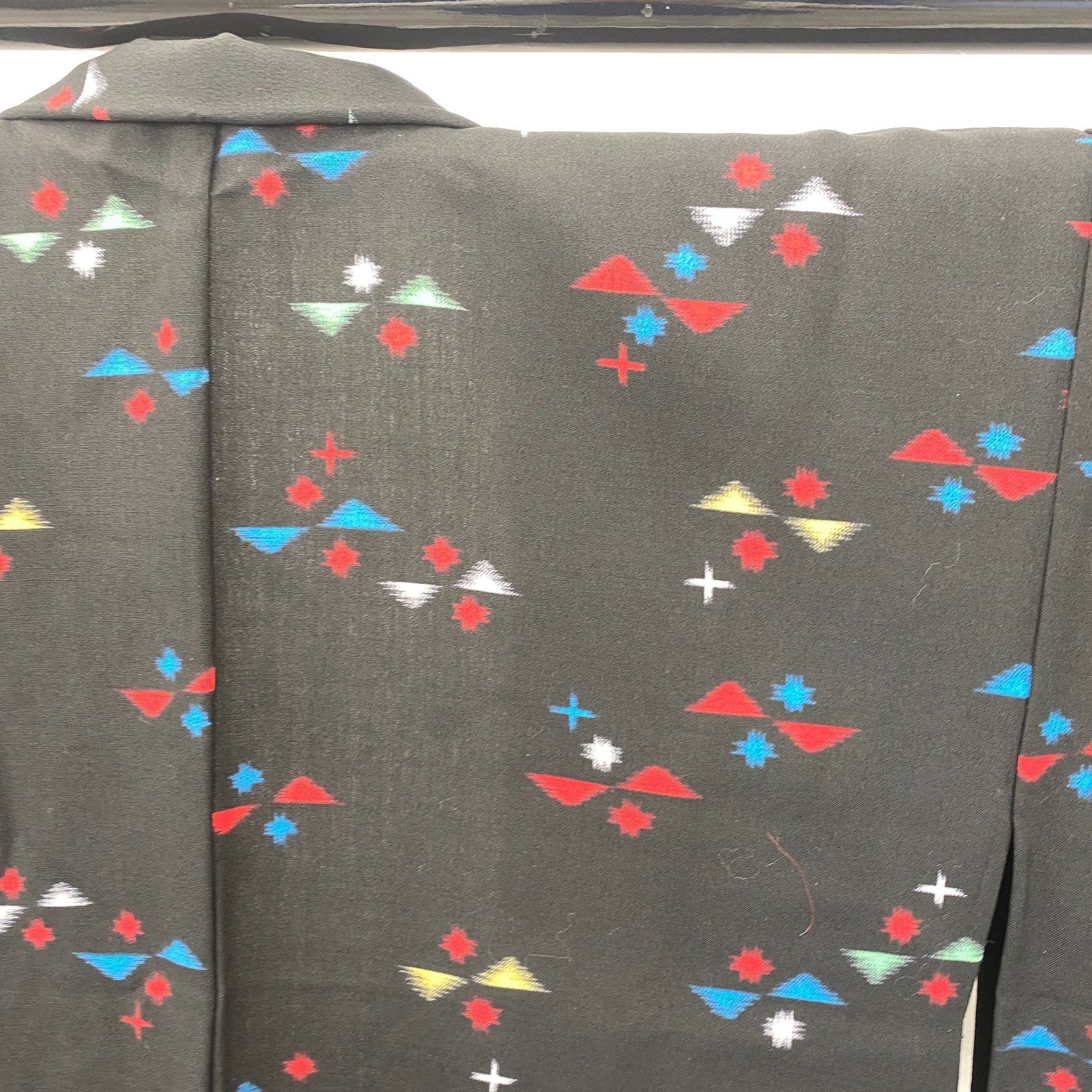 Japanese Vintage Kimono Haori Jacket Cotton Black Traditional Authentic 28 in16