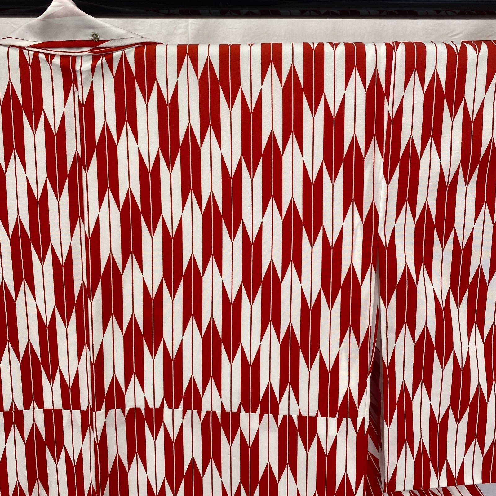 Japanese Vintage Kimono Cotton Red Komon Traditional Authentic Length 63 in17